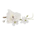 Miniatyrbillede 3 af 7: Elegant kunstig hvid bryllupsboutonniere til mænd (5 stk)