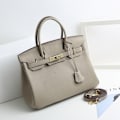 Miniatyrbild 1 av 4: Damer Läder Handväska Första Lagret Ko-Läder Tote Bag Pendlar Crossbody Handväska-Elefantgrå Elephant Gray No. 20 (20x10x15cm)