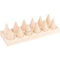 Miniatyrbilde 1 av 4: 12 stk. Kjegleformet Utstillingsstativ i Tre med Brett, Fingerring Kjegle Organizer Ring Tårn Ring Smykke Utstillingsstativ Tre Utstillingsvindu for Ringer Smykker