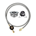 Miniatyrbilde 2 av 5: Butangassadapter for campingkomfyr Hula-kobling for utendørs matlaging Campingutstyr Tilbehør Aluminiumsmateriale Adapter og slange