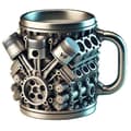 V6 Engine Stainless Steel Mug V6 Engine Stainless Steel Mug Personalized 3D Engine Creative V6 and V6 Engine Shaped Coffee Mug V6