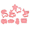 Miniatyrbillede 2 af 8: Plastik Cookie Cutters Havdyr Mønster 3D Tegneserie Bage Pressbar Form til Køkken Bagværk