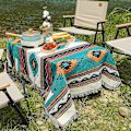 Pikkukuva 2 / 5: (L) Boho-sohvanpeitto, atsteekkityylinen, käännettävä sohvanpeitto kotiin, toimistoon, matkoille, retkeilyyn