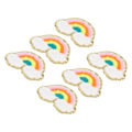 Miniatyrbillede 6 af 8: 6 stk. Regnbue Patches Lyse Farve Regnbue Sky Mønster Bomuld DIY Broderi Stryge På Tøj Patches