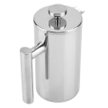 Miniatyrbilde 5 av 8: Dobbelvegget kaffetrakter i rustfritt stål, franskpresset tekanne med filter (800 ml)