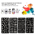 Miniatyrbillede 8 af 8: Neglestempling Plader Stencils Mønster DIY Negle Printing Stempling skabelon Manicure Tool05-08