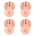 Miniatyrbillede 6 af 8: 90 sæt bogbindningsskruer ensartet belægning buede overflader galvanisering behandling metal søm nitter studs til DIY læder guld