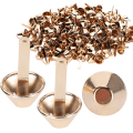 Miniatyrbillede 7 af 8: 200 stk 12 mm fødder nitter Messing Pung Taske Studs Spandform Hardware Fitting DIY tilbehør Lys Guld