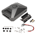 Miniatyrbillede 2 af 8: Etui til udviklingskort til Jetson Nano Professional Aluminium Protective Shell med GPIO Adapter Board Grå