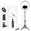 Miniatyrbilde 2 av 5: 18\" LED-ringlys med stativfeste for perfekte selfies - Bordstativ
