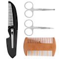 Miniatyrbillede 2 af 8: 4-i-1 Mænds Skæg Formning Styling Kits Skæg Kam Mustache Saks Foldbar Trimning Kam