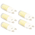 Miniatyrbillede 4 af 8: 5 stk. G9 LED-pærer, dæmpbar lampepære, 6000K hvidt lys, 450LM, 360° strålevinkel, 100-130V pærer til bord-, væg- og pendellamper