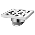 Miniatyrbilde 2 av 4: Firkantet dusjavløp i rustfritt stål med stort kaliber - Anti-tilstopping - 10*10 cm