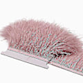 Miniatyrbillede 2 af 5: 2m Strudsefjer Trim Fjer Ribbon Kantbånd til DIY Håndværk og Kostumer læder pink