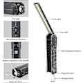 Miniatyrbilde 5 av 5: 2 stk. Oppladbare LED Arbeidslys, Mekaniske Lys, Sammenleggbare Lommelykter med Magnetisk Base, Inspeksjonslys, Brukes til Camping, Bil M