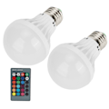 Pikkukuva 5 / 8: 2 kpl E27 3W RGB-lamppu Väriä vaihtava lamppu Valo Kotivalaistus Kaukosäätimellä 85V-265V