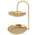 Miniatyrbillede 4 af 8: Dessertstativ Frugtstativ Rund 2 Lags Jern Displayholder til Fest Bryllup Fødselsdag Hjem Guld