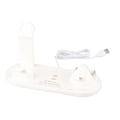 Miniatyrbilde 1 av 8: 4 i 1 trådløs lader, hurtig trådløs ladestasjon, brakettstøtte for iPhone 14, for iWatch, for IOS-ørepropper, hvit