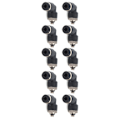 Miniatyrbillede 6 af 8: 10 stk pneumatiske konnektorer L form retvinklet udvendigt gevind Hurtig rørfittings Luftkompressor tilbehør4 M5