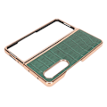 Miniatyrbild 8 av 8: Fodral för Samsung Galaxy Z Fold 4 Nano Plating Krokodilskinnsmönster Äkta läder Repskydd Grön