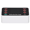 Pikkukuva 2 / 8: 60W monipuolinen USB-laturi 8-porttinen työpöydän latausasema, jossa pikalataus 3.0 USB-portti, tyypin C-portti ja LCD-näyttö 100-240VUK-pistoke