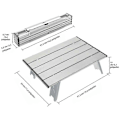Miniatyrbillede 4 af 5: WEST TUNE Ultralet Aluminium Foldebord til Camping, Rejser, Picnic, Grill og Seng - Bærbart Udendørsbord Sort