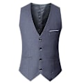 Miniatyrbilde 1 av 3: Slim Fit Plus Size Herrevest - Perfekt for forretninger, bryllup eller fritidsklær M Grå