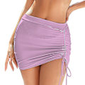 Miniatyrbillede 5 af 5: Mesh Drawstring Strand Wrap Bikini Cover Up til Kvinder M Blå