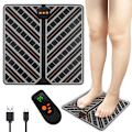 Miniatyrbillede 1 af 7: EMS Fodmassager Genopladelig Fodstimulator med Fjernbetjening 6 Tilstande 15 Niveauer Justerbar Fodakupressur Massagemåtte