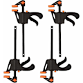 Miniatyrbild 1 av 5: 4-pack 10 cm Spärrklämmor Enhands, F-formad Trä, Snabbfäste, Idealisk för Snabba och Enkla Klämmapplikationer