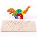 Miniatyrbillede 2 af 4: Dinosaur Puslesæt med 3 Puslespil til Børn i Alderen 3-5 | Trælegetøj til Småbørn i Alderen 2-4 | Perfekte Gaver til 3-årige Drenge og Piger