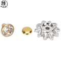 Miniatyrbild 3 av 8: 20 set solrosformade nitar kit kläder väskor DIY dekoration glas diamant nitar vit glas diamant