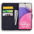 Pikkukuva 4 / 5: Lompakkokotelo Samsung Galaxy A33 5G:lle, Premium PU-nahkainen Kääntökuori Mandala Musta