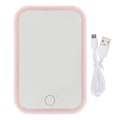 Miniatyrbilde 1 av 8: Opplyst sminkespeil Rosa LED Touch Control Firkantet speil Skrivebordsutfylling Justerbar lysstyrke Rotativt sminkespeil