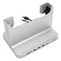 Miniatyrbillede 5 af 8: Vertikal PC-stativ 8 i 1 dockingstation Stabil signaltransmission Mini PC-stativ til OS X Office-grænsefladeudvidelse Sølvfarve
