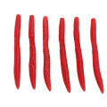 Miniatyrbilde 6 av 8: 6 stk/sett Noodle Worm fiske agn, bitresistent PVC myk maggot meitemark kunstig agn mørkerød