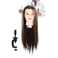Miniatyrbild 8 av 8: Professionell Mannequin Head Frisör Träningshuvud för hårstyling Flätning 65cm
