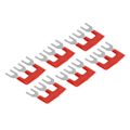 Miniatyrbild 2 av 8: 20st Jumper Block Terminal Strips Kopparledare PVC Shell Gaffel Typ Terminal Strips 400V 15A Röd TB 1503