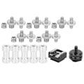 Pikkukuva 1 / 8: Alumiiniseoksesta valmistettu kaksipäinen sovitinruuvi mutteri BE Light Stand Hot Shoe Mount Kit