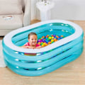 Miniatyrbillede 4 af 4: Familie Oppustelig Swimmingpool, Foldbart Badekar PVC Fortykket Voksen Badekar Bærbar Swimmingpool til Familie Børn Gård Holdbar Oppustet 163cm*107