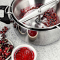 Miniatyrbillede 5 af 5: Rustfri Stål Si med 3x Sieve Indsatser - Si Mølle til Suppe, Marmelade, Babygrød, Saucer - 3 Sieve Indsatser - Møllepresse