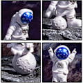 Miniatyrbillede 4 af 5: 2025 Egnede Moderne Astronaut Dekor Miniaturer, Rummand Astronaut Statuer, Kreative Figurer, Håndværk, Hjem