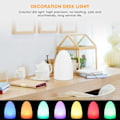 Miniatyrbilde 8 av 8: USB-lading LED Egg Nattlampe Fjernkontroll 16 RGB Farge Øyebeskyttelse Bordlys for hotellrom (10x15CM (Lading)
