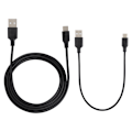 Miniatyrbillede 1 af 8: Type-C 3A 1m + Type-C 0,25m opladningskabler ren kobberkerne PVC-ledning opladningsledning