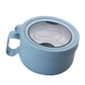 Miniatyrbillede 3 af 8: Isoleret skål lækagesikker 304 rustfrit stål indvendig termisk suppe skål med håndtag til nudel Bento 850ml blå