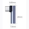 Pikkukuva 8 / 8: Type-C - 3,5 mm:n sovitin, suorakulmainen, kirkas ääni, viiveetön AUX-kuulokeliitäntä, sovitin puhelimeen ja tablettiin
