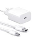 Miniatyrbilde 3 av 5: iPhone Lader - Hurtiglader - Adapter + Kabel 20W USB-C Hvit