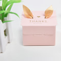 Miniatyrbillede 6 af 8: 50 stk bryllupsfest papir slik chokolade kage dekorationsæske gave （Pink tak）