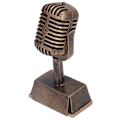 Miniatyrbillede 2 af 8: Musikpris Trofæ Syntetisk Harpiks Dekorativ Mikrofon Bordplade Ornament til Hjemmesang Konkurrence