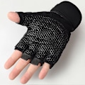 Miniatyrbillede 2 af 4: Røde mekaniske handsker i ko-læder - medium duty, anti-vibration og anti-slid sikkerhedshandsker - 1 par (18-19cm)